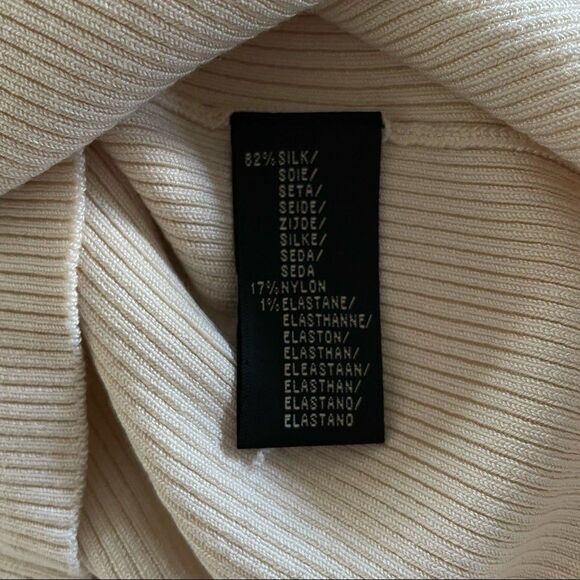 Ralph Lauren Black Label Ribbed Ruffle Knit Blouse Size Large - Picture 9 of 10